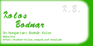 kolos bodnar business card