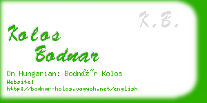 kolos bodnar business card